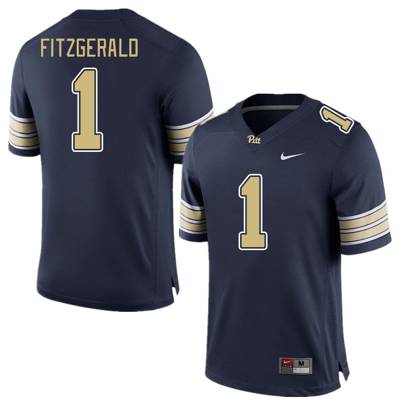 Pitt Panthers #1 Larry Fitzgerald College Football Jerseys Stitched Sale-Navy